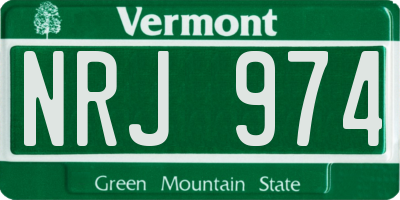 VT license plate NRJ974