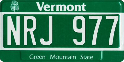 VT license plate NRJ977
