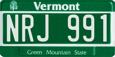 VT license plate NRJ991