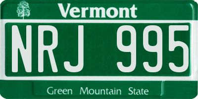 VT license plate NRJ995