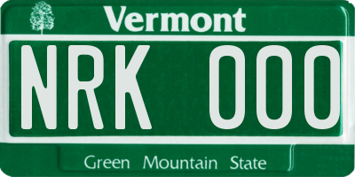 VT license plate NRK000