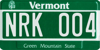 VT license plate NRK004