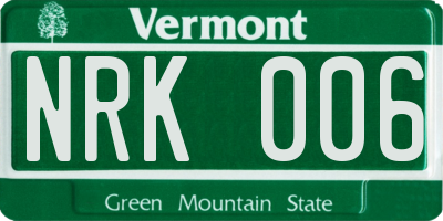 VT license plate NRK006