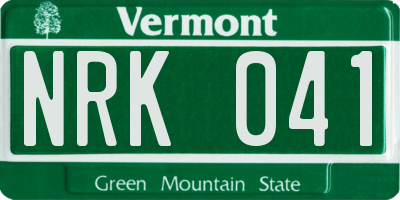 VT license plate NRK041