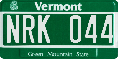VT license plate NRK044