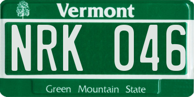 VT license plate NRK046