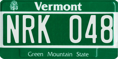VT license plate NRK048