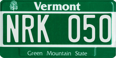 VT license plate NRK050