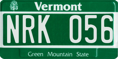 VT license plate NRK056