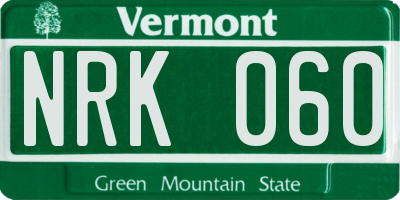 VT license plate NRK060