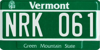 VT license plate NRK061