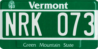 VT license plate NRK073