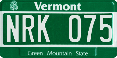 VT license plate NRK075