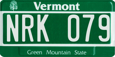 VT license plate NRK079