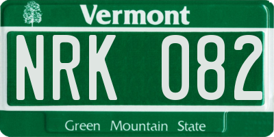 VT license plate NRK082