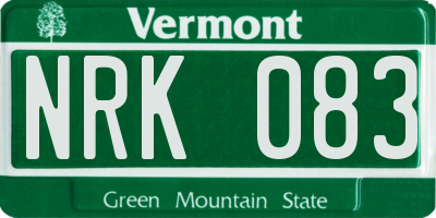 VT license plate NRK083
