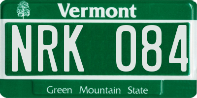 VT license plate NRK084