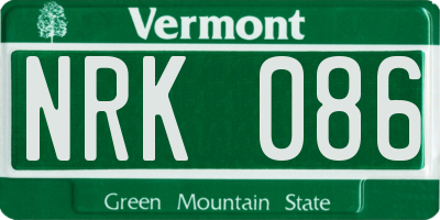 VT license plate NRK086