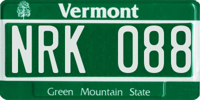 VT license plate NRK088