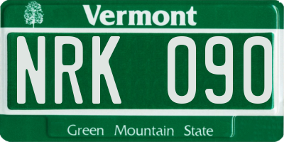 VT license plate NRK090