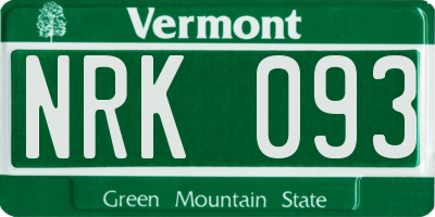 VT license plate NRK093
