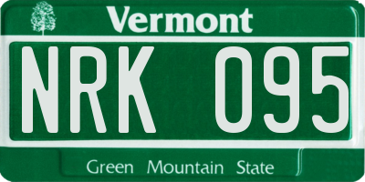 VT license plate NRK095