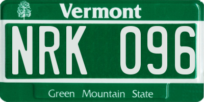 VT license plate NRK096