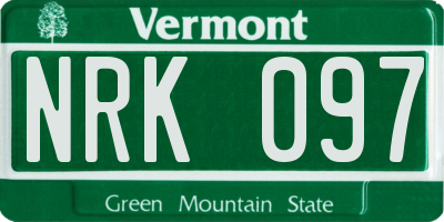 VT license plate NRK097