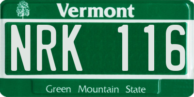 VT license plate NRK116