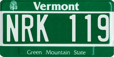 VT license plate NRK119