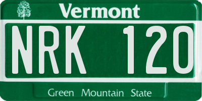 VT license plate NRK120