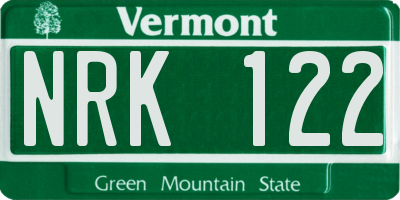 VT license plate NRK122