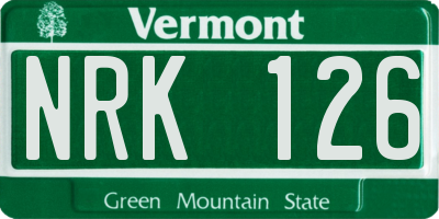 VT license plate NRK126
