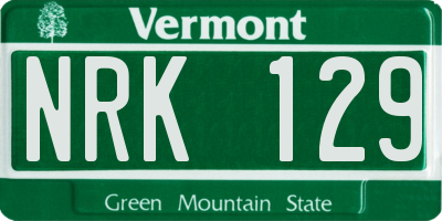 VT license plate NRK129