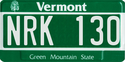 VT license plate NRK130