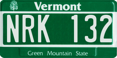 VT license plate NRK132