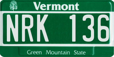 VT license plate NRK136