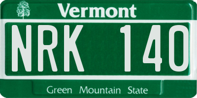 VT license plate NRK140