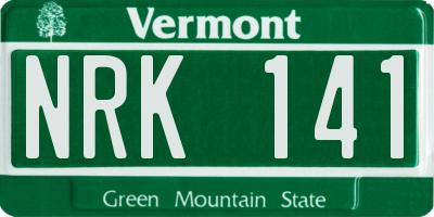VT license plate NRK141