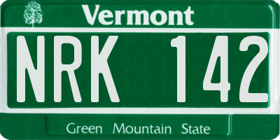 VT license plate NRK142