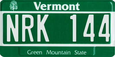 VT license plate NRK144