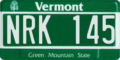 VT license plate NRK145