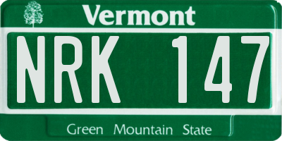 VT license plate NRK147