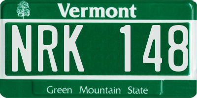 VT license plate NRK148