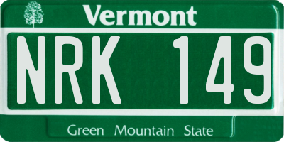 VT license plate NRK149