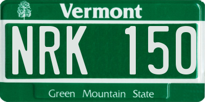 VT license plate NRK150