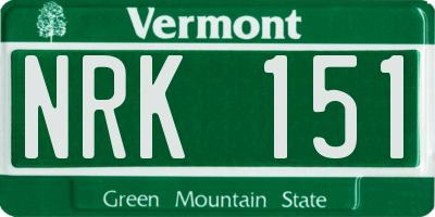 VT license plate NRK151