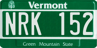 VT license plate NRK152