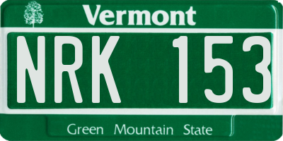 VT license plate NRK153