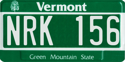VT license plate NRK156